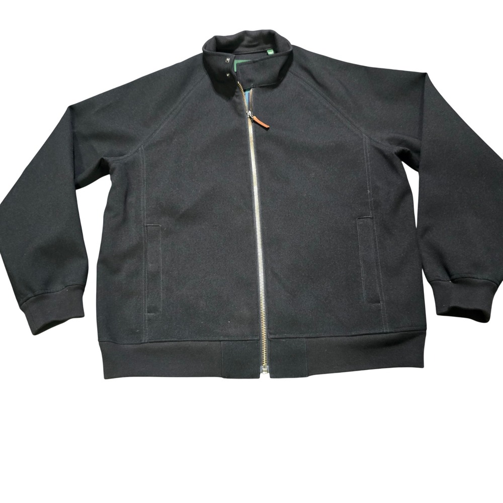Orvis black Jacket Mens Large Black Plaid Lined Full Zip Mock Neck